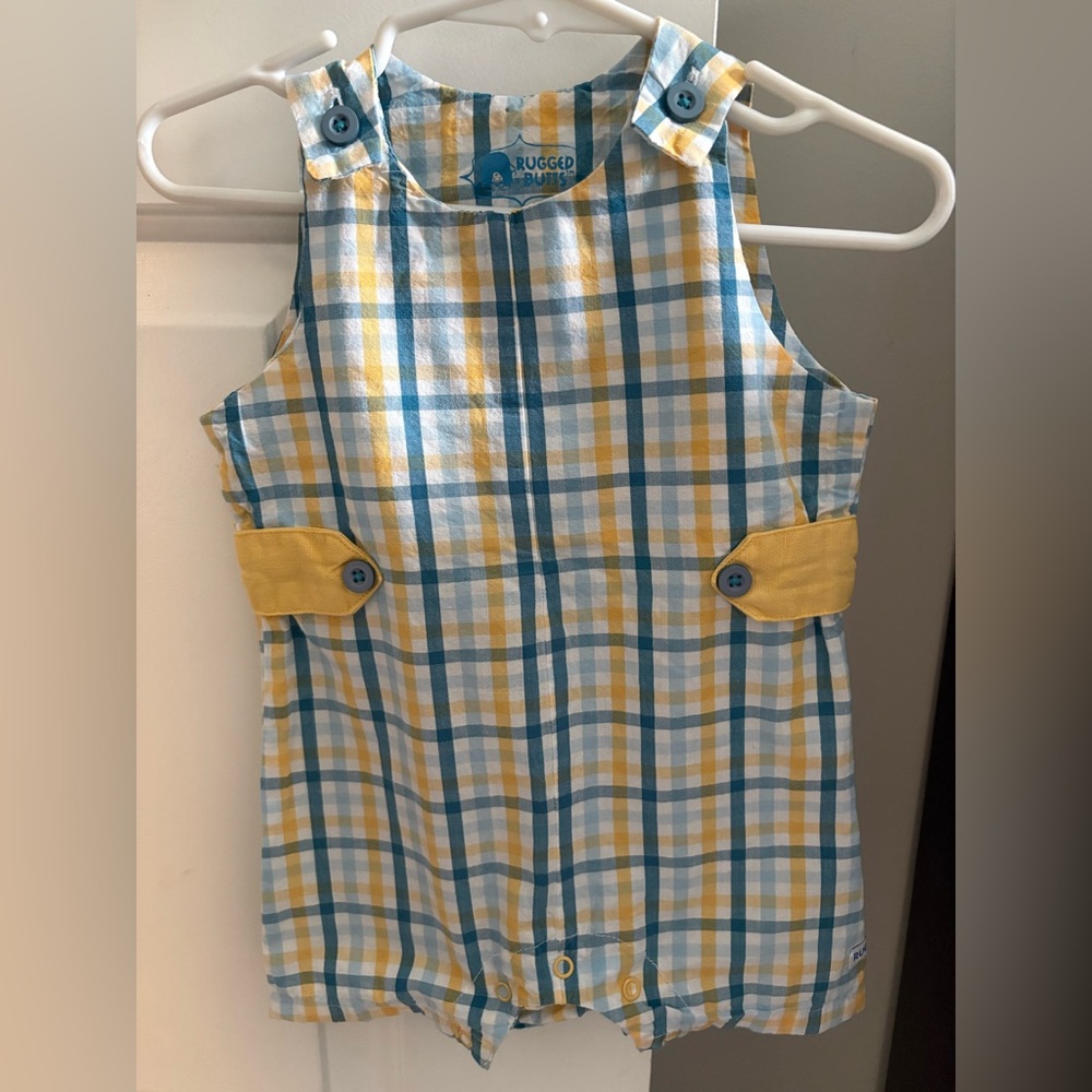Rugged Butts Plaid Baby Romper size 3-6 months